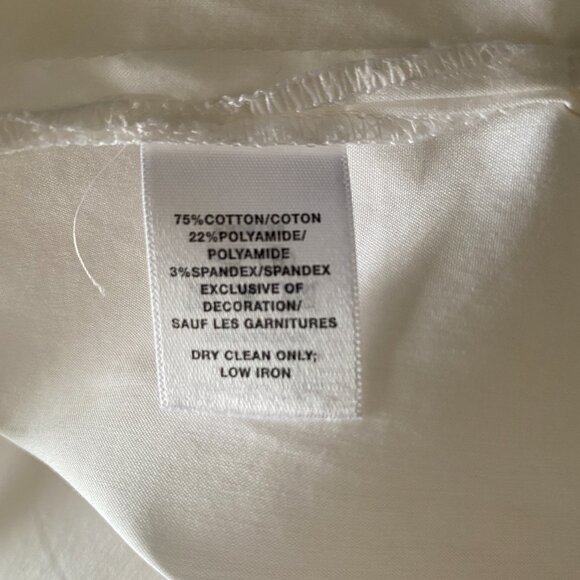 Lafayette 148 New York women's size P cream button down collared blouse sequin - Picture 8 of 9